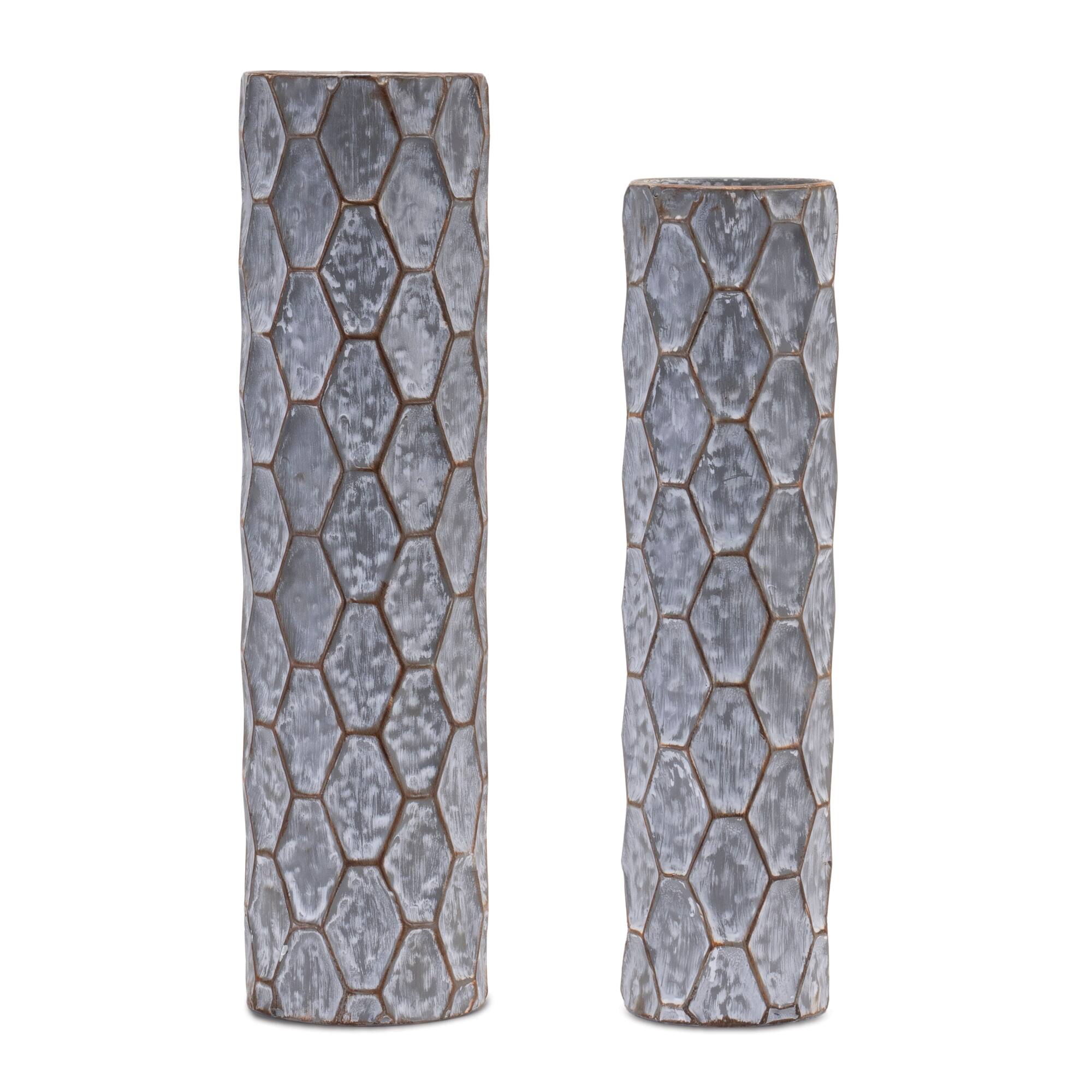 Honeycomb Metal Taper Candle Holder Set